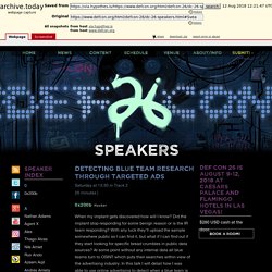 DEF CON® 26 Hacking Conference Speakers