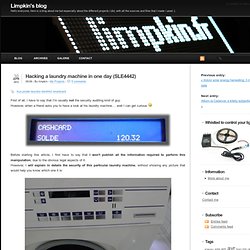 Hacking a laundry machine in one day (SLE4442) - Limpkin's blog