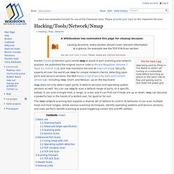 Hacking/Tools/Network/Nmap - Wikibooks, collection of open-content textbooks