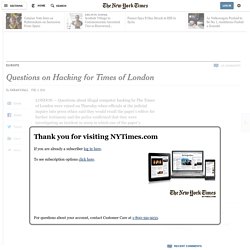 Hacking Questions at Times of London