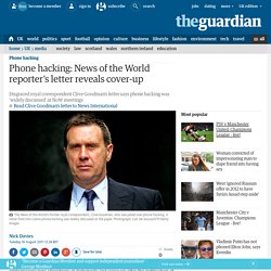Phone hacking: News of the World reporter's letter reveals cover-up
