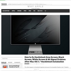 How to fix Hackintosh Grey Screen, Black Screen, White Screen & No Signal Problem After Mac OS X / Hackintosh Installation - Why Apple