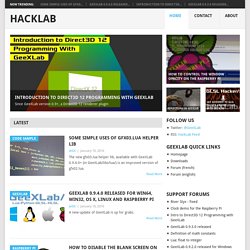 HackLab : Pixel Hacking and 3D Programming with GeeXLab