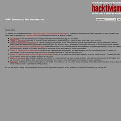 Download "Hacktivism & The Future of Political Participation"