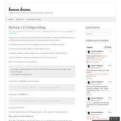 Hadoop 1.2.1 Eclipse Setup