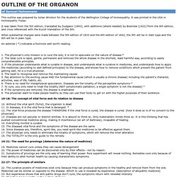 Hahnemann - Organon outline
