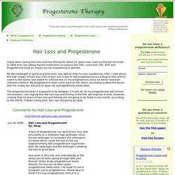 Hair Loss and Progesterone