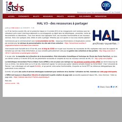 HAL V3 - des ressources à partager