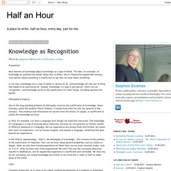 Knowledge as Recognition