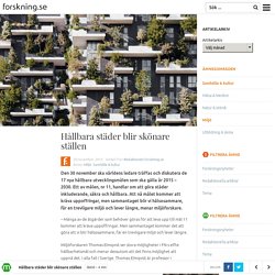 Hållbara städer blir skönare ställen