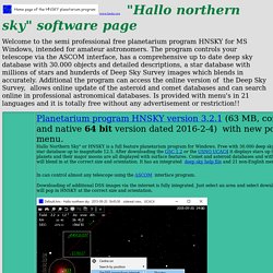 Hallo northern sky planetarium software program