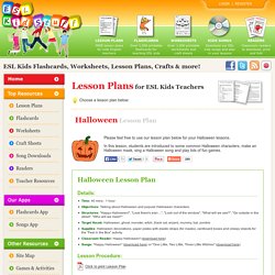 Halloween Lesson Plan for ESL Kids Teachers