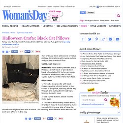 Halloween Crafts- Black Cat Pillows at WomansDay