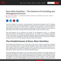 Booz Allen Hamilton - Pioneers of Consulting and Management Services.