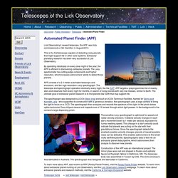 Mt. Hamilton Telescopes: Carnegie Double Astrograph
