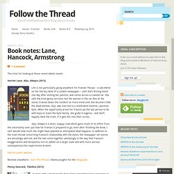 Book notes: Lane, Hancock, Armstrong « Follow the Thread