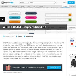 A Hand-Coded Designer CSS UI Kit