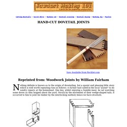 Hand-Cut Dovetail Joints