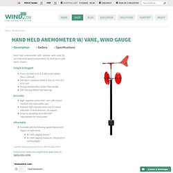 Hand Held Anemometer w/ Vane, Wind Gauge