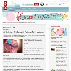 www.topp-kreativ.de - Handarbeiten, Strickstube - Anleitung: Socken mit Geheimfach stricken
