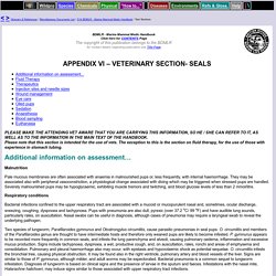 BDMLR - Marine Mammal Medic Handbook - Appendix VI - Veterinary Section - Seals