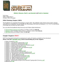 Handbook of Applied Cryptography