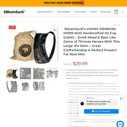  5MoonSun5's VIKING DRINKING HORN MUG Handcrafted Ox Cup Goblet - Drink Mead & Beer Like Game of Thrones Heroes With This Large Ale Stein - Great Craftsmanship A Perfect Present For Real Men - 5MoonSun5