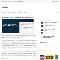 A Handful Of CSS Trends And How To Use Them