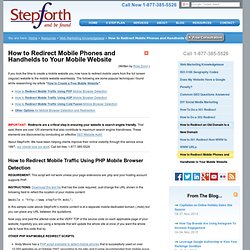How to Redirect Mobile Phones and Handhelds to Your Mobile Website 