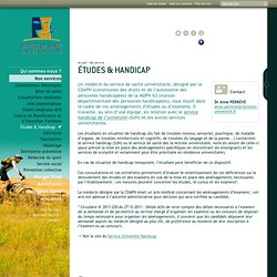 Études & Handicap – Service Université Santé - Clermont Université