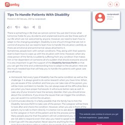 Tips To Handle Patients With Disability