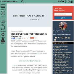 Handle GET and POST Request in Express 4