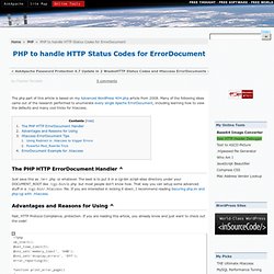 PHP to handle HTTP Status Codes for ErrorDocument