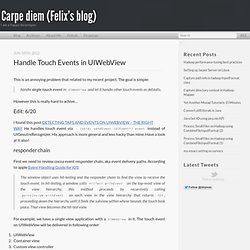 Handle touch events in UIWebView - Carpe diem (Felix's blog)