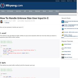 How to handle unknow size user input in C