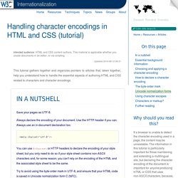 Handling character encodings in HTML and CSS (tutorial)