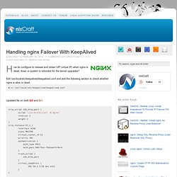 Handling nginx Failover With KeepAlived