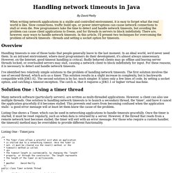 Handling network timeouts in Java