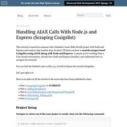 Handling AJAX calls with Node.js and Express (scraping Craigslist) - Michael Herman