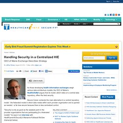 Handling Security in a Centralized HIE