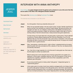 Handmade Pixels: Interview with Anna Anthropy