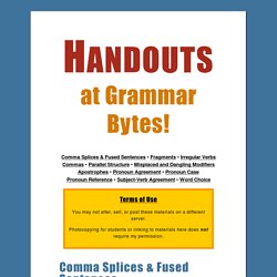 Handouts at Grammar Bytes!