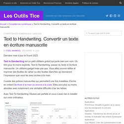Text to Handwriting. Convertir un texte en écriture manuscrite
