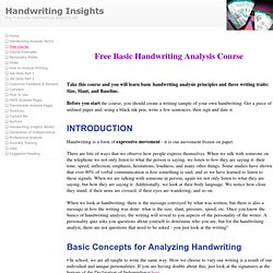 Free Basic Hand Writing Analysis Course from Handwriting Insights 5 Minute Handwriting Analysis Kit Reveals Personality Test Traits Inventory