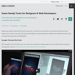 Some Handy Tools for Designers & Web Developers