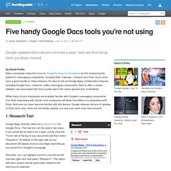 Five handy Google Docs tools you’re not using