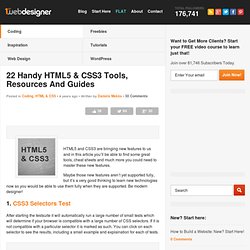 22 Handy HTML5 & CSS3 Tools, Resources And Guides