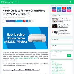 Handy Guide to Perform Canon Pixma MG2522 Printer Setup!!