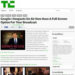 Google+ Hangouts On Air Now Have A Full-Screen Option For Your Broadcast
