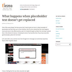 What happens when placeholder text doesn’t get replaced